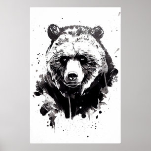 Bear Grizzly Wild Nature Free Spirit Art Malerei Poster