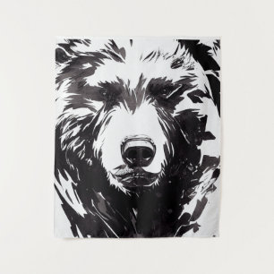 Bear Grizzly Wild Nature Free Spirit Art Malerei Wandteppich