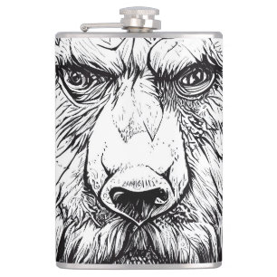Bear Grizzly Wild Nature Illustration Line Epic Flachmann