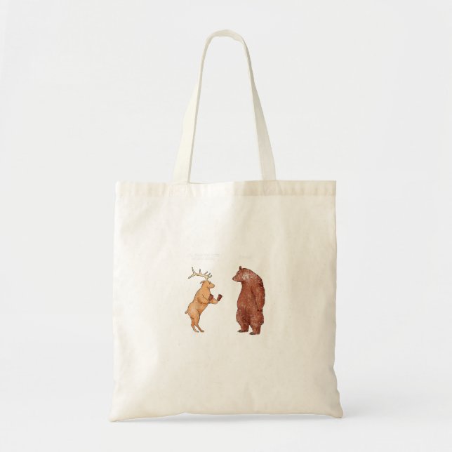 Bear Hands Oh Deer Funny Sayings Pun Gift Tote Bag (Devant)