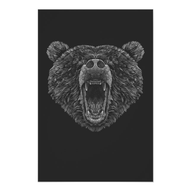 Bear head roaring poster (Vorderseite)