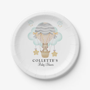 Bear Hot Air Ballon Babydusche Pappteller