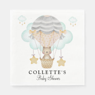 Bear Hot Air Ballon Babydusche Serviette