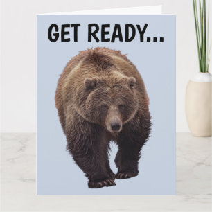 BEAR HUG GRIZZLY BEAR FARNE Geburtstagskarten Karte