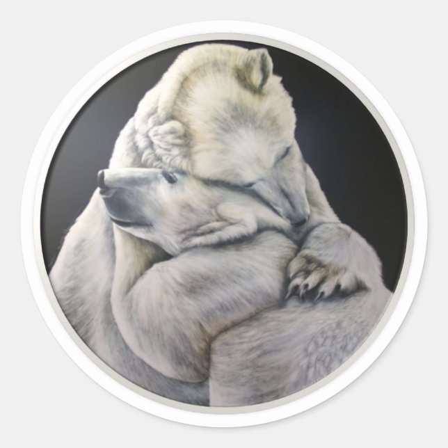 Bear Hug Runder Aufkleber (Vorderseite)