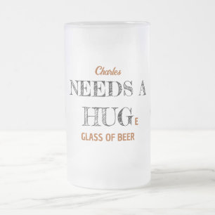 Bear Huge Beer Stein Mattglas Bierglas