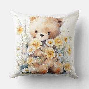 Bear Hugs on Demand: Teddy Bear Clipart Throw Pill Kissen