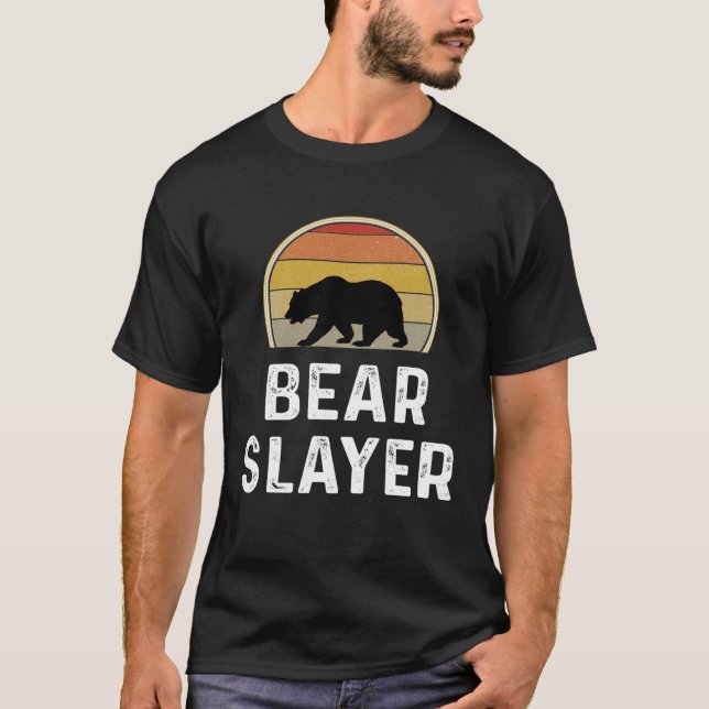 Bear Hunter   Bear Slayer Hunting  Retro T-Shirt (Vorderseite)