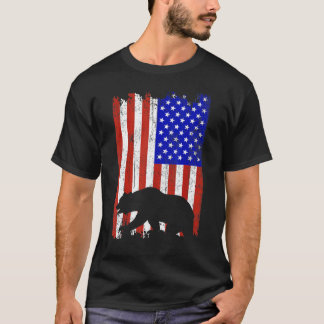 Bear Hunter For Men Women American Flag Bear Hunti T-Shirt