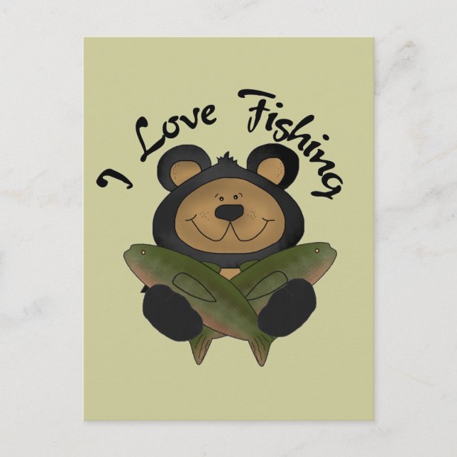 Bear I Liebe Angeln von Tshirts und Geschenken Postkarte (Vorderseite)