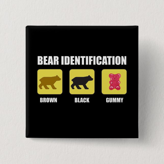 Bear Identification Funny Button (Vorderseite)