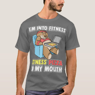 Bear Im Fitness Fitness Pizza in meinem Mund T-Shirt