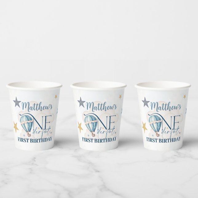 Bear in einem Ballon 236 ml Paper Cups Pappbecher (Multi)