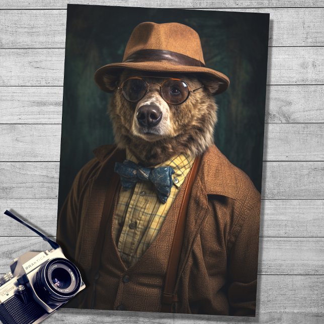 Bear in Gentleman's Clothing 1 Decoupage Paper Seidenpapier (Von Creator hochgeladen)