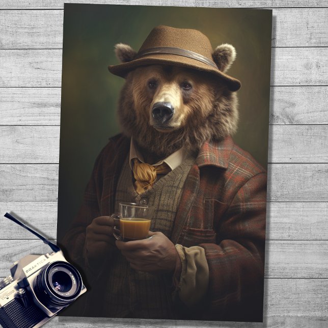 Bear in Gentleman's Clothing 4 Decoupage Paper Seidenpapier (Von Creator hochgeladen)
