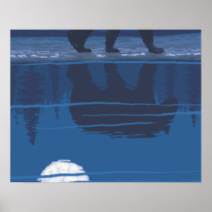 Bear in Moonlight - Mount Baker, Washington Poster