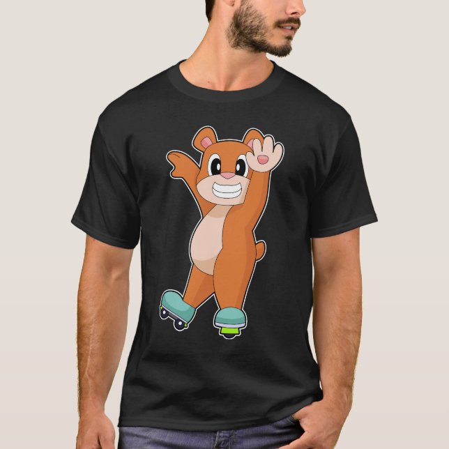 Bear Inline skating Inline skates Sports T-Shirt (Vorderseite)