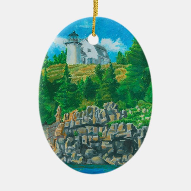 Bear Island Light Painting Keramik Ornament (Vorne)