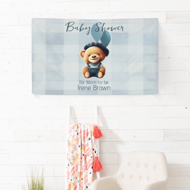 Bear Jean Baby shower Bannière horizontale (En situation)
