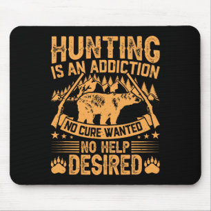 Bear Junting Men Sprichwort Jäger zitieren Jäger Mousepad