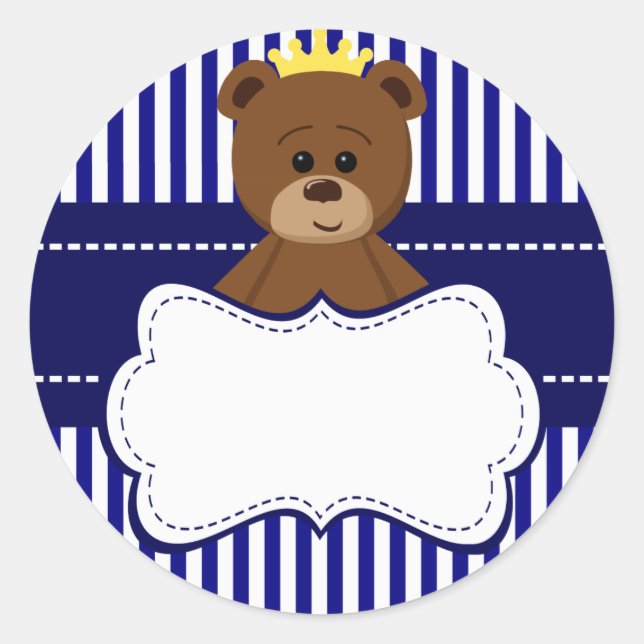 Bear King - Runde Sticker (Vorderseite)