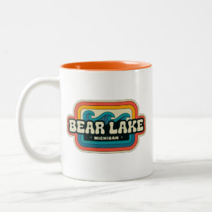 Bear Lake 70er Retro Michigan Vintage Zweifarbige Tasse