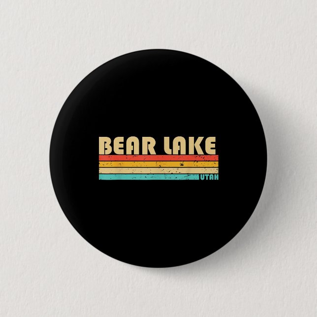 Bear Lake Utah Funny Fishing Camping Summer Button (Vorderseite)