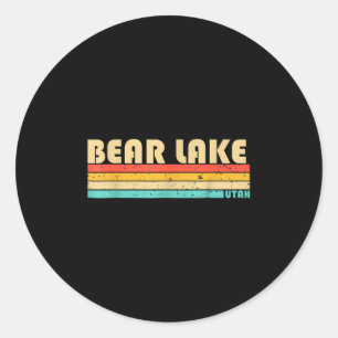 Bear Lake Utah Funny Fishing Camping Summer Runder Aufkleber