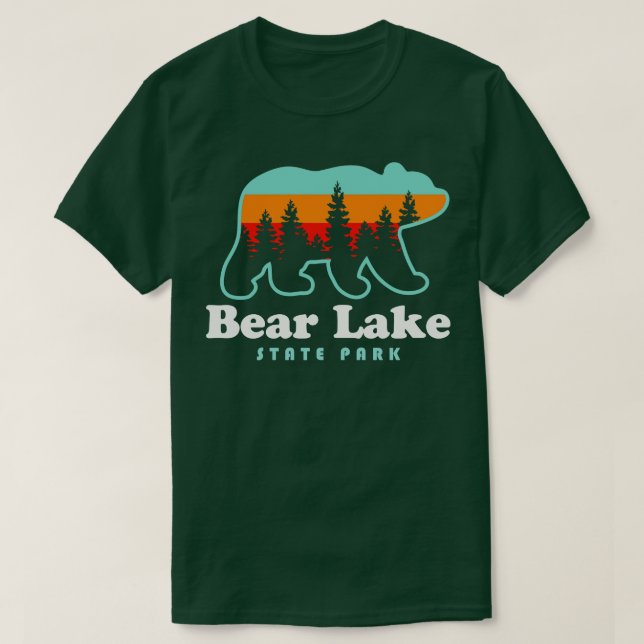 Bear Lake Utah Staat Park Bear Retro Sunset T-Shirt (Design vorne)