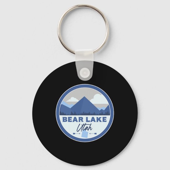 Bear Lake Utah Ut Mountains Badge Hiking Souvenir  Schlüsselanhänger (Vorderseite)