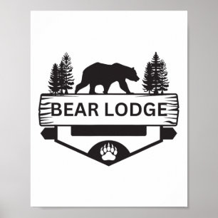 Bear Lodge Wyoming Wildlife Bär Wandern Camping Sk Poster