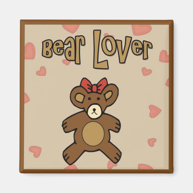 Bear Lover SQUARE Refridgerator Magnet (Vorne)