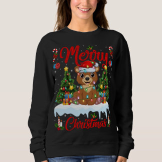 Bear Lover Xmas Lighting Weihnachtsmannmütze Bären Sweatshirt