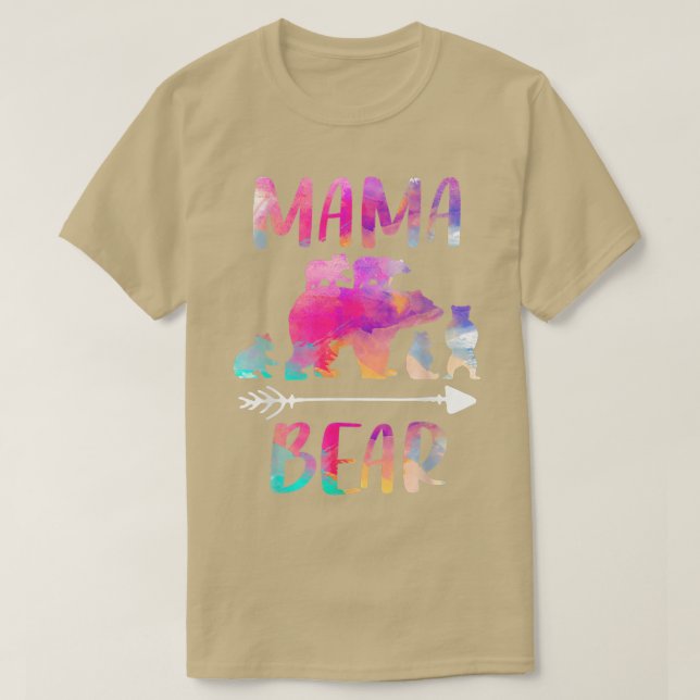 Bear Matching Family Outfits, Funny Mama Bear Five T-Shirt (Design vorne)