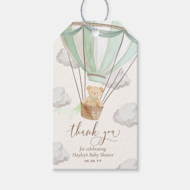 Bear Mint Bear Mint (Vorwarte) Danke Babydusche Geschenkanhänger (Vorderseite)
