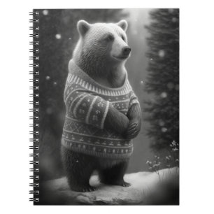 Bear mit einem gemütlichen Pullover Notizblock