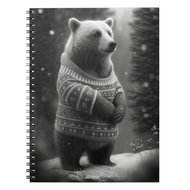 Bear mit einem gemütlichen Pullover Notizblock (Vorderseite)