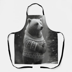Bear mit einem gemütlichen Pullover Schürze
