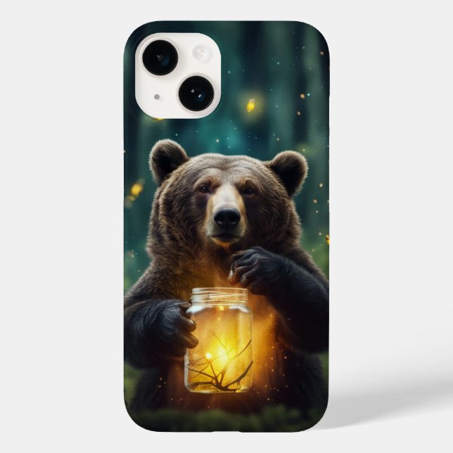 Bear mit Firefrefly im Jar Case-Mate iPhone 14 Hülle (Rückseite)