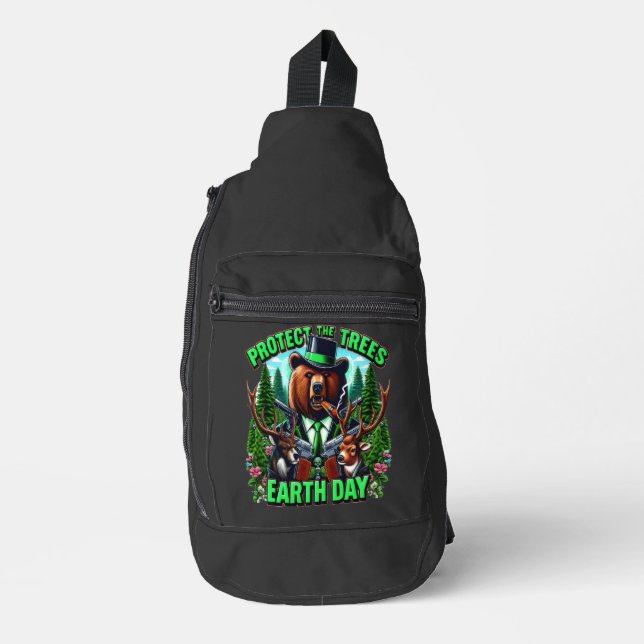 Bear mit Waffe Crossbody Bag (Vorderseite)