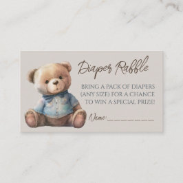 Bear Modern Boho Babydusche Windeln Raffle Ticket Begleitkarte