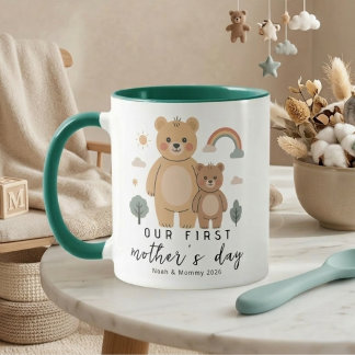 Bear Mom Baby First Mothers Day Design Tasse