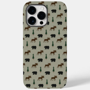 Bear Moose Pine Tree Lodge Hütte Case-Mate iPhone 14 Pro Max Hülle