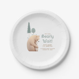 Bear Mother and Bear Baby Niedlich Baby Dusche Pappteller