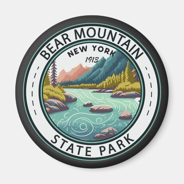 Bear Mountain Staat Park New York Abzeichen Magnet (Vorne)