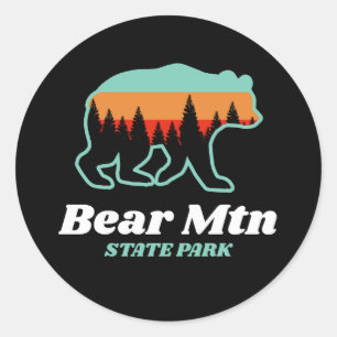 Bear Mountain Staat Park New York Retro Vintag Runder Aufkleber