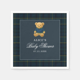 Bear Navy Blue Baby Dusche Serviette