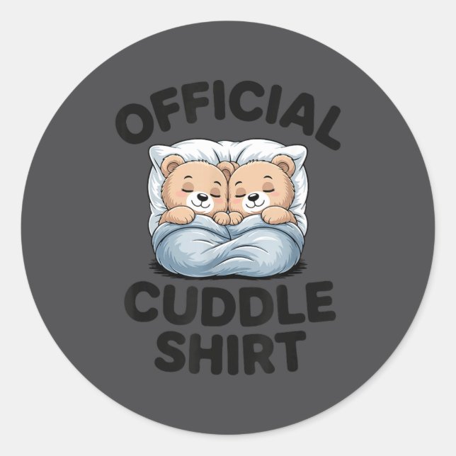 Bear Official Teddy Cuddle Sleepwear Runder Aufkleber (Vorderseite)