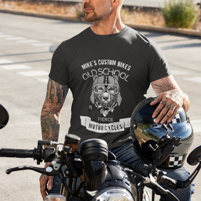 BEAR Old School Fierce Motorräder T-Shirt (Von Creator hochgeladen)