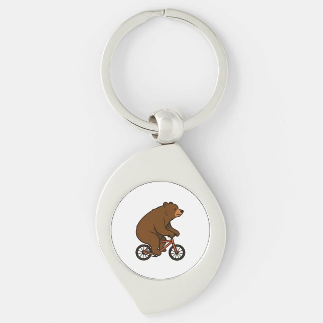 Bear on a Bike – Wild Ride Vibes Schlüsselanhänger (Vorderseite)